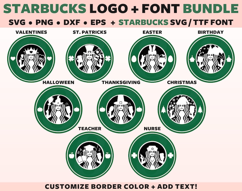 Starbucks Logo SVG Bundle Starbucks Cup Svg Halloween Svg | Etsy
