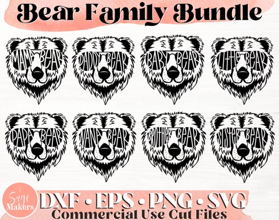 Bear With Sunglasses SVG Design Bundle Bear Svg Files For | Etsy