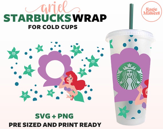 Download Little Mermaid Starbucks Cup SVG Ariel Starbucks Cold Cup ...