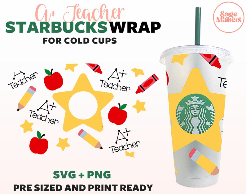 Download Teacher Starbucks Cup SVG Teacher Appreciation Starbucks ...