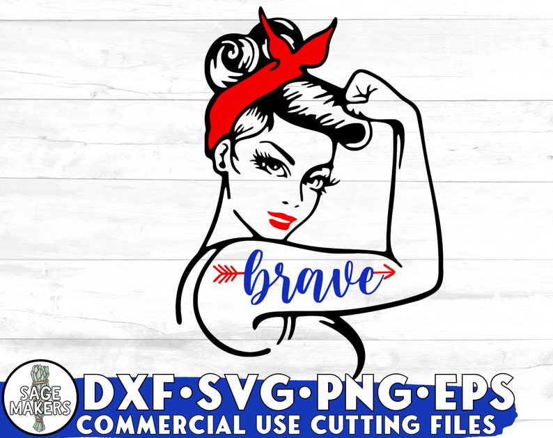 Download Rosie The Riveter SVG Design Brave Svg Files For Cricut | Etsy