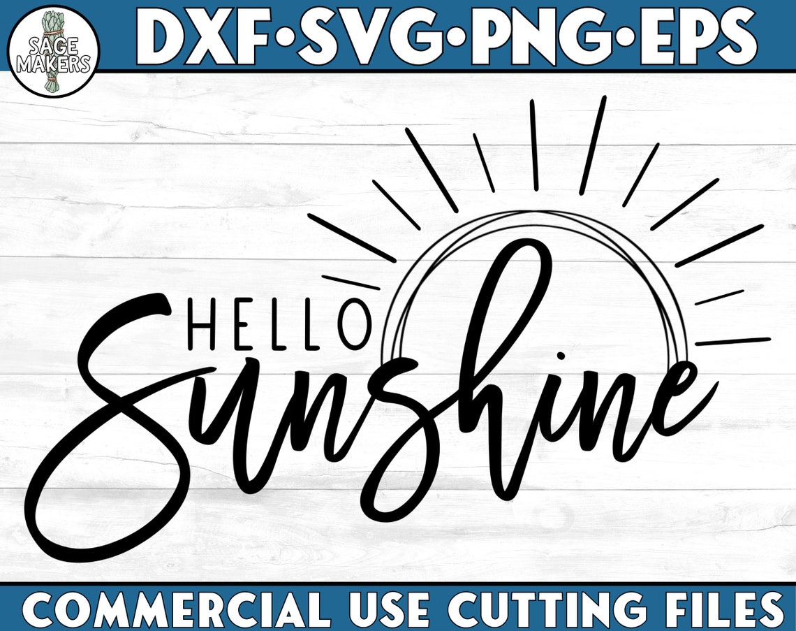 Download Hello Sunshine SVG Design Summer Svg Files For Cricut | Etsy