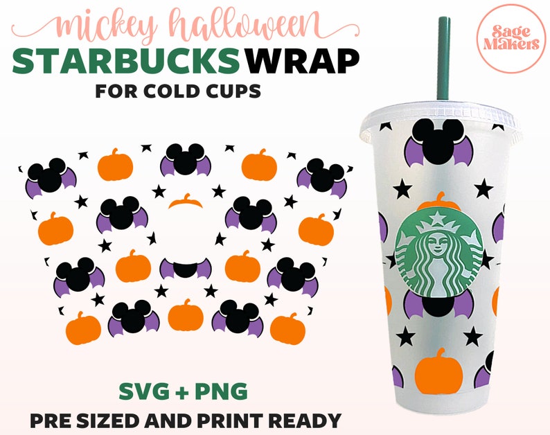 Download Disney Halloween Starbucks Cup Svg Pumpkin Cold Cup SVG | Etsy