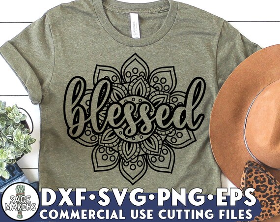 Mandala SVG Design - Blessed Svg Files For Cricut - Digital Download