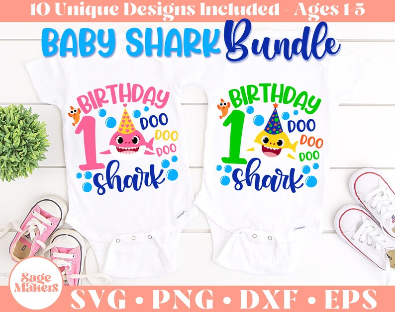 Download Baby Shark SVG Bundle Birthday Shark SVG Files For Cricut ...