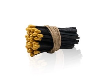2” Long Matches - Matchbox Refill , Wedding Matches - Wholesale Bulk Matches - Black / Gold