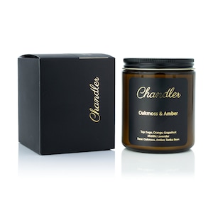 Oakmoss & Amber Scented Soy Candle | All-Natural Soy Wax Home Decor | Non-Toxic, Clean Burn, Recycled Glass Jar | Gift Candles