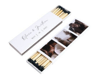 Custom Matchboxes - Set of 10 - Personalized - 4&quot; Inch Long - Colorful Matchsticks - Weddings – Wedding Favor - Matchboxes, Custom Matchbox