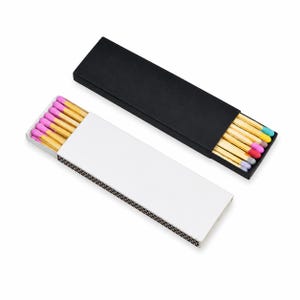 Fósforos de madera de 4 pulgadas de largo, cajas de cerillas, para bodas, regalo pequeño, colorido, caja de cerillas