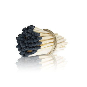 2" Long Matches - Matchbox Refill , Wedding Matches - Wholesale Bulk Matches - Black