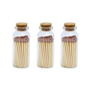 2" Brown Safety Matches in Jar - Strike On Bottle Glass Jar Inch Matchsticks