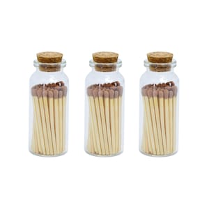 Cerillas de 5 cm en frasco - Ideales para regalos, portacerillas, cerillas de boda y base para cerillas - Marrón