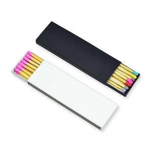 Fósforos de madera de 4 pulgadas de largo, cajas de cerillas, para bodas, obsequios pequeños, coloridos, caja de cerillas