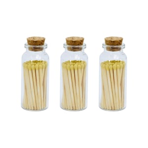 Cerillas de 5 cm en frasco - Ideales para regalos, portacerillas, cerillas de boda, base para cerillas - Amarillo