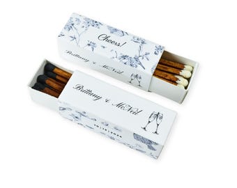 Custom Matchboxes - Set of 10 - Personalized - 2" Inch Long - Colorful Matchsticks - Weddings – Wedding Favor - Matchboxes, Custom Matchbox
