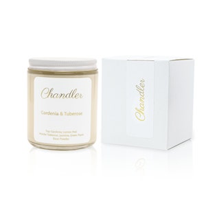 Gardenia & Tuberose Scented Soy Candle | All-Natural Soy Wax Home Decor | Non-Toxic, Clean Burn, Recycled Glass Jar | Gift Candles