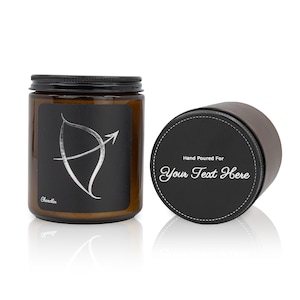 Signe du zodiaque Sagittaire - bougie de soja parfumée - cadeau d&#39;anniversaire personnalisé - bougies personnalisées - cadeau personnalisé