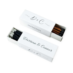Cajas de cerillas personalizadas - Juego de 10 - Personalizadas - 5 cm de largo - Cerillas de colores - Bodas - Recuerdos de boda - Cajas de cerillas, Caja de cerillas personalizada