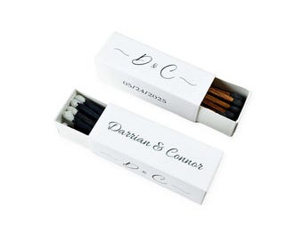 Custom Matchboxes - Set of 10 - Personalized - 2&quot; Inch Long - Colorful Matchsticks - Weddings – Wedding Favor - Matchboxes, Custom Matchbox