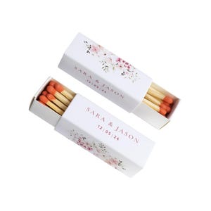 Custom Matchboxes - Set of 10 - Personalized - 2" Inch Long - Colorful Matchsticks - Weddings – Wedding Favor - Matchboxes, Custom Matchbox