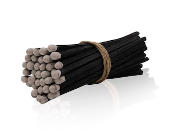 Cerillas de 4" de largo - Recarga de caja de cerillas, Cerillas de boda - Cerillas a granel al por mayor - Negro / Blanco