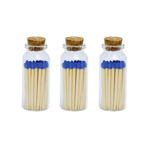 2" Matchsticks in Jar - Perfect for Gifts, Match Holder Bottle, Wedding Matches, Match Striker Bottom - Blue