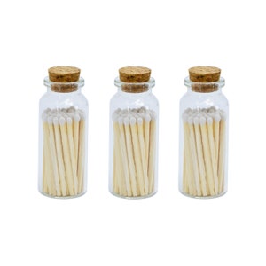 2&quot; Matchsticks in Jar - Perfect for Gifts, Match Holder Bottle, Wedding Matches, Match Striker Bottom - White