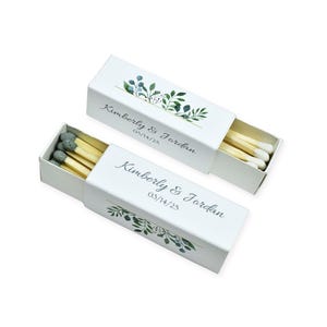 Caixas de fósforos personalizadas - Conjunto de 10 - Personalizadas - 2" polegadas de comprimento - Palitos de fósforo coloridos - Casamentos - Lembrancinhas de casamento - Caixas de fósforos, Caixa de fósforos personalizada