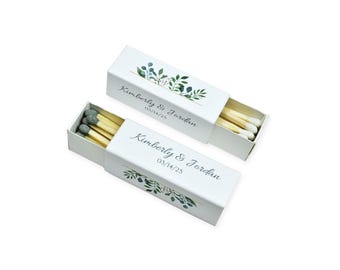 Custom Matchboxes - Set of 10 - Personalized - 2&quot; Inch Long - Colorful Matchsticks - Weddings – Wedding Favor - Matchboxes, Custom Matchbox