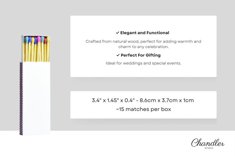 3 Zoll lange Streichhölzer, Streichholzschachteln, für, Hochzeit, kleines Geschenk, bunt, Streichholzschachtel Bild 2