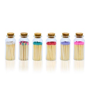 Mini Match Bottle with Striker Bottom – Little Match Jar – 2 Inch Safety Matches – Wedding Favor, Party Favor & Gift Match Holder