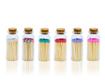 Mini Match Bottle with Striker Bottom – Little Match Jar – 2 Inch Safety Matches – Wedding Favor, Party Favor & Gift Match Holder
