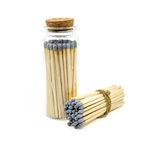 Cinza - 4&quot; - palitos de fósforo em jarra - perfeito para presentes, garrafa porta-fósforos, fósforos de casamento, fundo atacante de fósforos