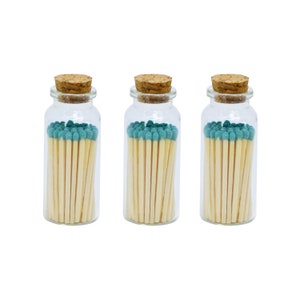 2&quot; Matchsticks in Jar - Perfect for Gifts, Match Holder Bottle, Wedding Matches, Match Striker Bottom - Light Green