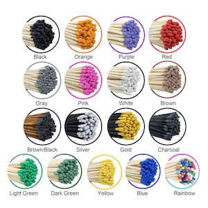 Cerillas de 4” de largo - Recambio para caja de cerillas, cerillas para bodas - Cerillas al por mayor - Elige colores