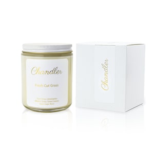 Fresh Cut Grass Scented Soy Candle | All-Natural Soy Wax Home Decor | Non-Toxic, Clean Burn, Recycled Glass Jar | Gift Candles