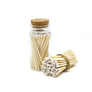 White - 3&quot; - Matchsticks in Jar - Perfect for Gifts, Match Holder Bottle, Wedding Matches, Match Striker Bottom