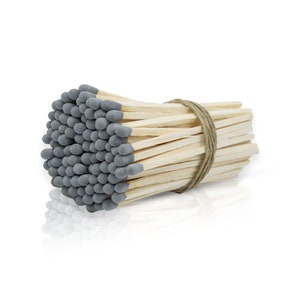 Allumettes de 4 po. de long - Recharge pour boîte d'allumettes, allumettes de mariage - Vente en gros d'allumettes en vrac - Gris