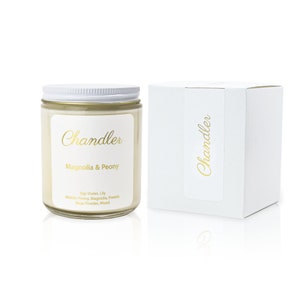 Magnolia & Peony Scented Soy Candle | All-Natural Soy Wax Home Decor | Non-Toxic, Clean Burn, Recycled Glass Jar | Gift Candles
