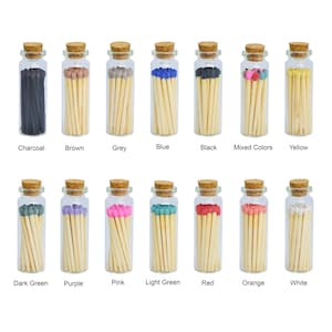 2" Inch Matchsticks in a Decorative Cork Vial glass - Matches Bottle Matchsticks - 20 or 40 Matches Bottles