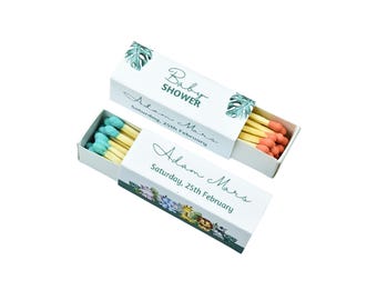 Customizable Baby Shower Matchboxes – Set of 10 – Cute Baby Design – Colorful Matchsticks – Perfect for Baby Shower Favors