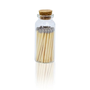 Cerillas de 5 cm en frasco - Ideales para regalos, portacerillas, cerillas de boda, base para cerillas - Gris