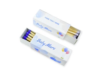 Customizable Baby Shower Matchboxes – Set of 10 – Cute Baby Design – Colorful Matchsticks – Perfect for Baby Shower Favors
