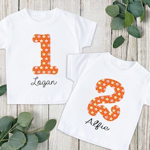 Personalised Birthday Tshirts. Personalised Birthday Gift. 1st,2nd,3rd Birthday. Customisable Number Birthday Shirt. Birthday Party Tshirt.