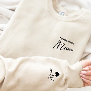 Mum Sweatshirt. Personalised Sweater for Mum with Children&#39;s names Mummy Jumper, gift for her, Mothers day. Personalized Mum Sweatshirt.