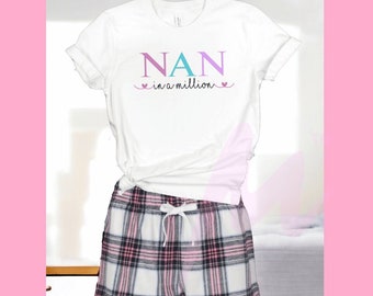 Personalisierter Nanna Pyjama Set: 'Nan in a Million' Karierte Shorts