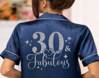 30th Birthday Pyjamas. Personalised 30th Birthday pjs. Thirtieth Birthday pyjamas. 30th Birthday Gift, 30th Birthday, birthday gift.