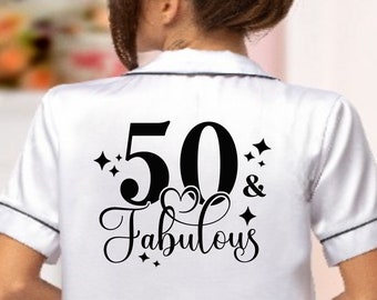 50th Birthday Pyjamas. Personalised 50th Birthday pjs. Fiftieth Birthday pyjamas. 50th Birthday Gift, 50thBirthday, birthday gift.