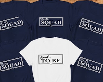 Bride Squad T-Shirts: Handmade Cotton Hen Party Tees
