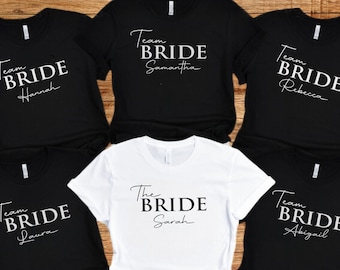 Gepersonaliseerde T-shirts vrijgezellenfeest. T-shirts vrijgezellenfeest bruid stam, team bruid, shirts vrijgezellenfeest, vrijgezellen T-shirts. Trouwjurken Vrijgezellenfeest